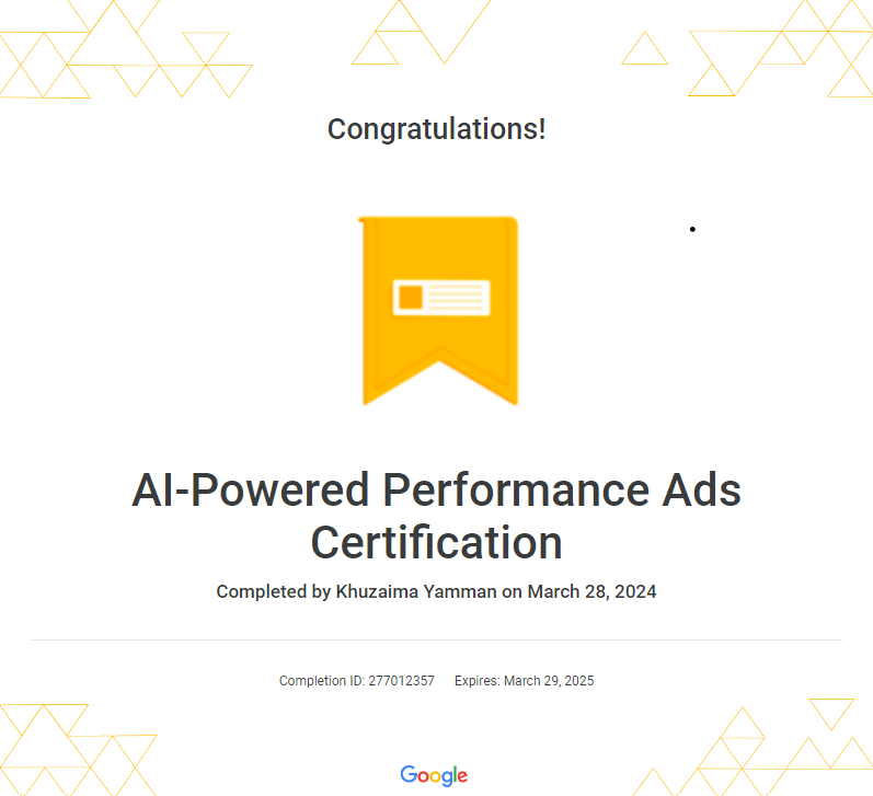 AI powered performance ads certification