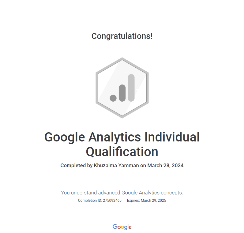 Google Analytics certifications